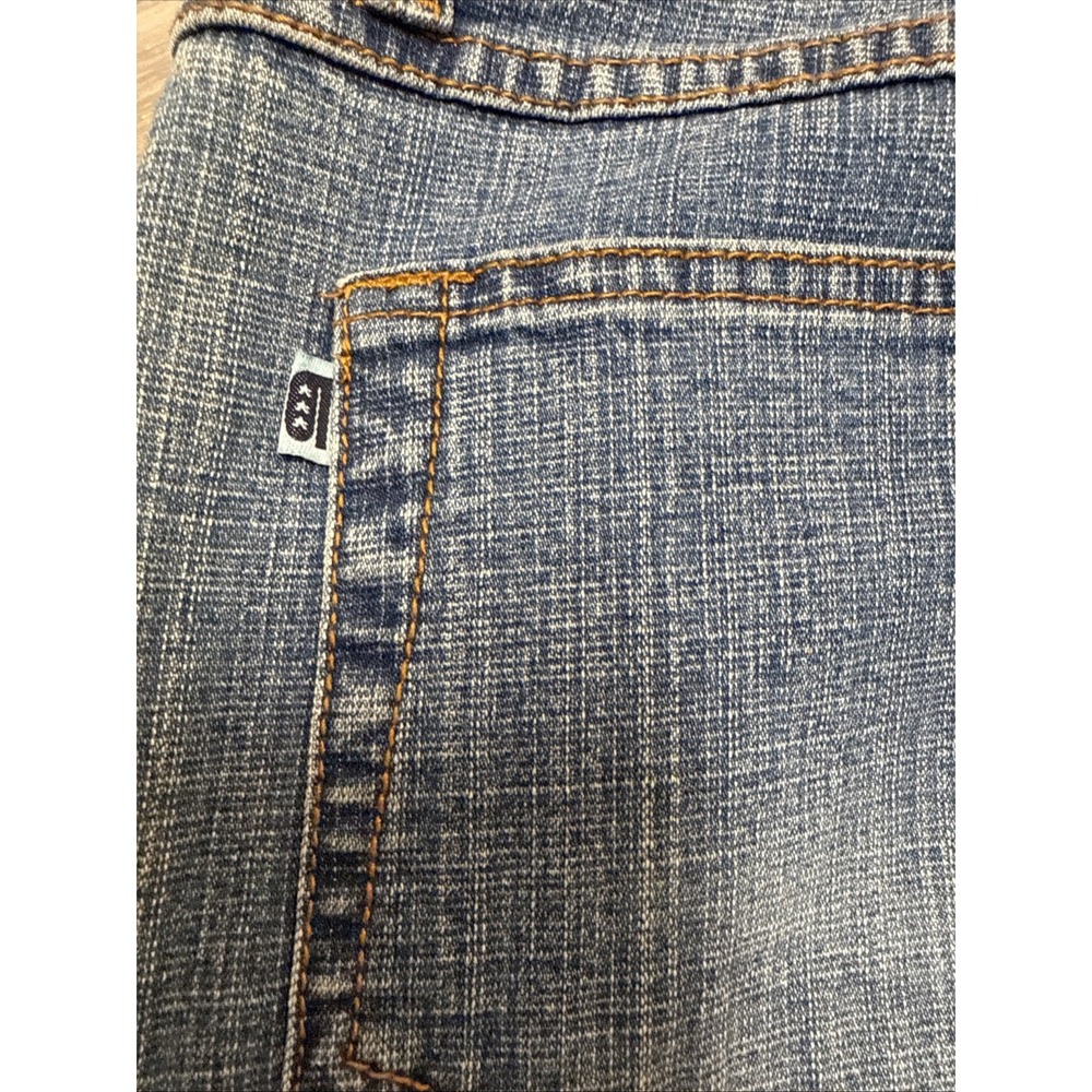 VTG Y2k Med Wash Straight Jeans Womens Studded McBling Denim Rodeo 13/14 Petite - Picture 8 of 10
